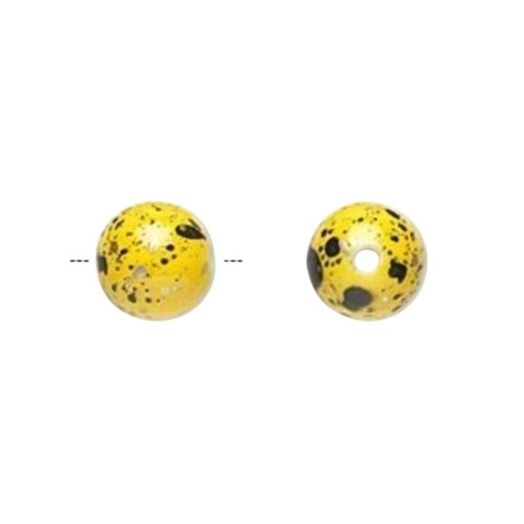 PinkDiva Other - 50 Yellow Silver Gold & Black Paint Spattered 80s Retro 10mm Round Beads